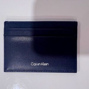 NWOT Calvin Klein Card Holder Leather in Navy